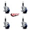 Service Caster 3'' Solid Poly Swivel 1'' Expanding Stem Caster Set with Brake, 4PK SCC-EX20S314-SPUS-TLB-1-4 - alternate 2